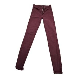 American Eagle Outfitter Burgundy Stretch High Waisted Skinny Jeans Women Size 2